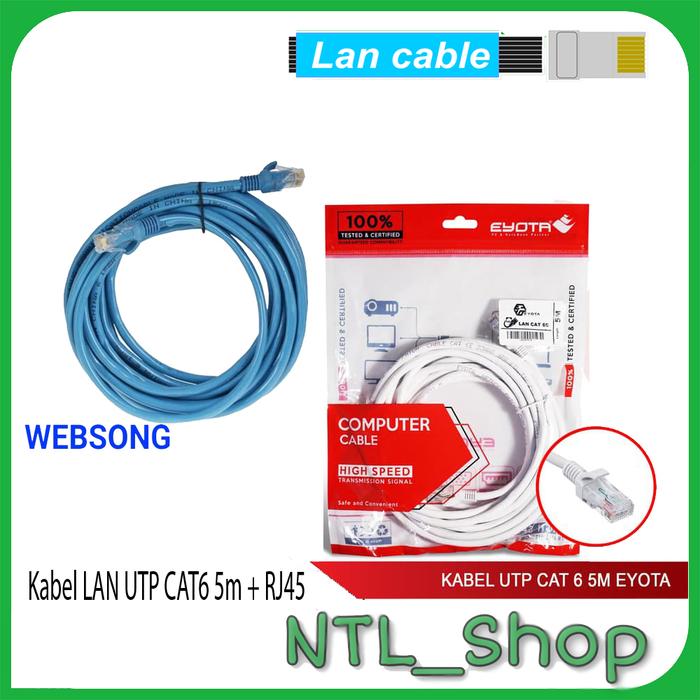Gambar Kabel LAN UTP CAT6 5m + RJ45 dari NTL.ID undefined Tokopedia