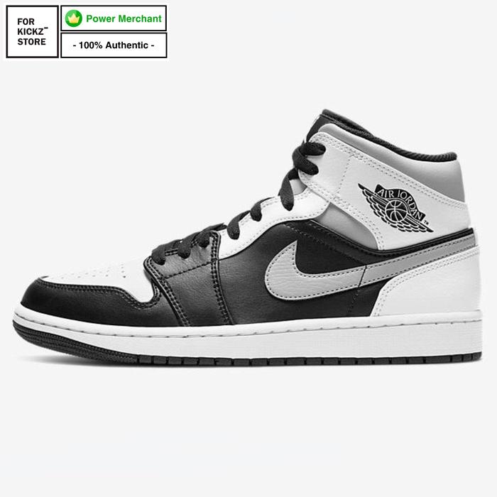 Jual NIKE AIR JORDAN MID WHITE SHADOW LIGHT SMOKE GREY 42