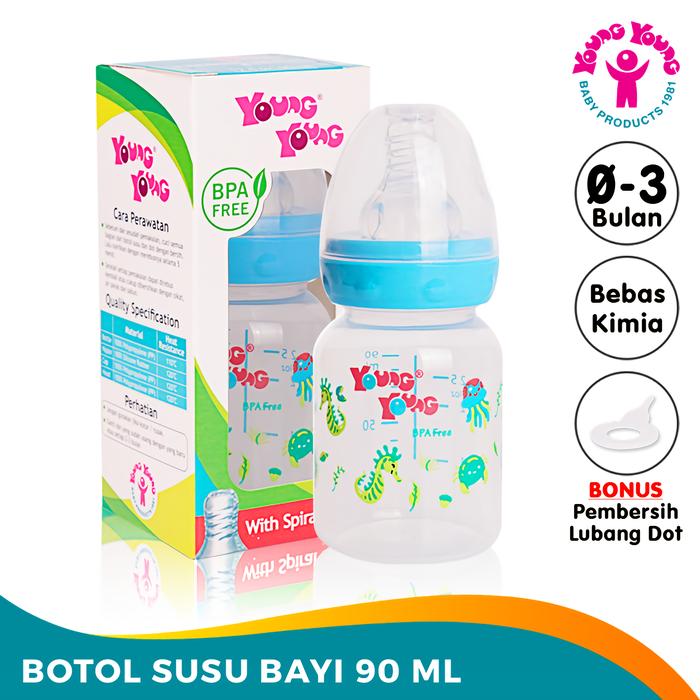Gambar Botol Susu Bayi Premium Tahan Panas Anti Pecah (90ml) BPA FREE - 811 - Biru dari samplesaleindonesia undefined Tokopedia