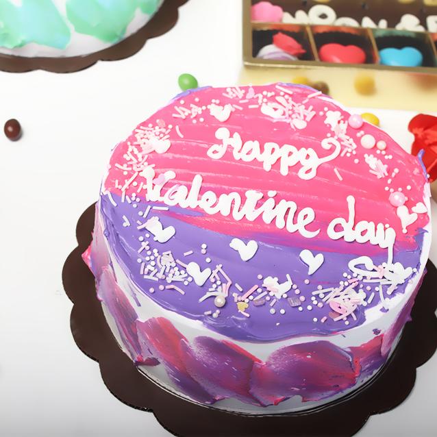 Gambar Kue Valentine ala KOREA rasa coklat diameter 16 cm (kue 2 lapis) - Pink Ungu dari Stelette Cake_NEW undefined Tokopedia