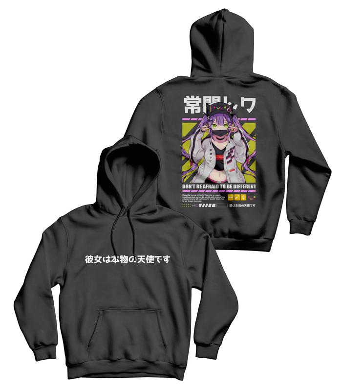 Jaket Hoodie Hololive Japan Tokoyami Towa Hitam, M