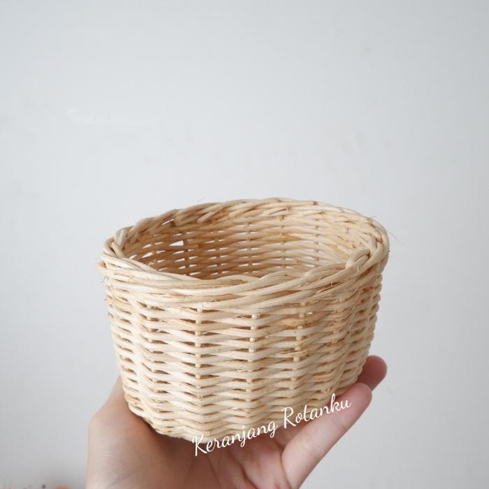 Gambar Keranjang rotan oval mini 10x8x6 dari KeranjangRotanku undefined Tokopedia