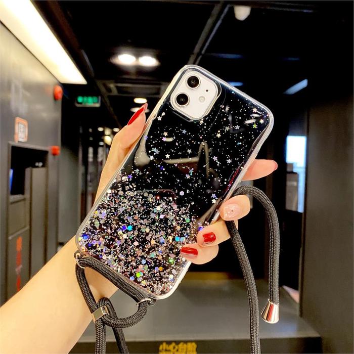 Gambar Case Vivo V11i V11 Y12 Y15 Y17 Y30 Y30i Y50 Luxury Sling Glitter Strap - BLACK, Y30 Y30i Y50 dari VMTStore_NEW undefined Tokopedia
