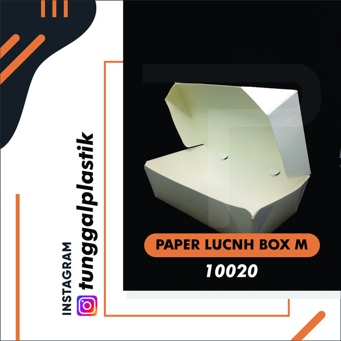 Gambar Paper Lunch Box Ukuran M isi @100 pcs / Kotak Kertas Makanan dari TUNGGAL PLASTIK undefined Tokopedia