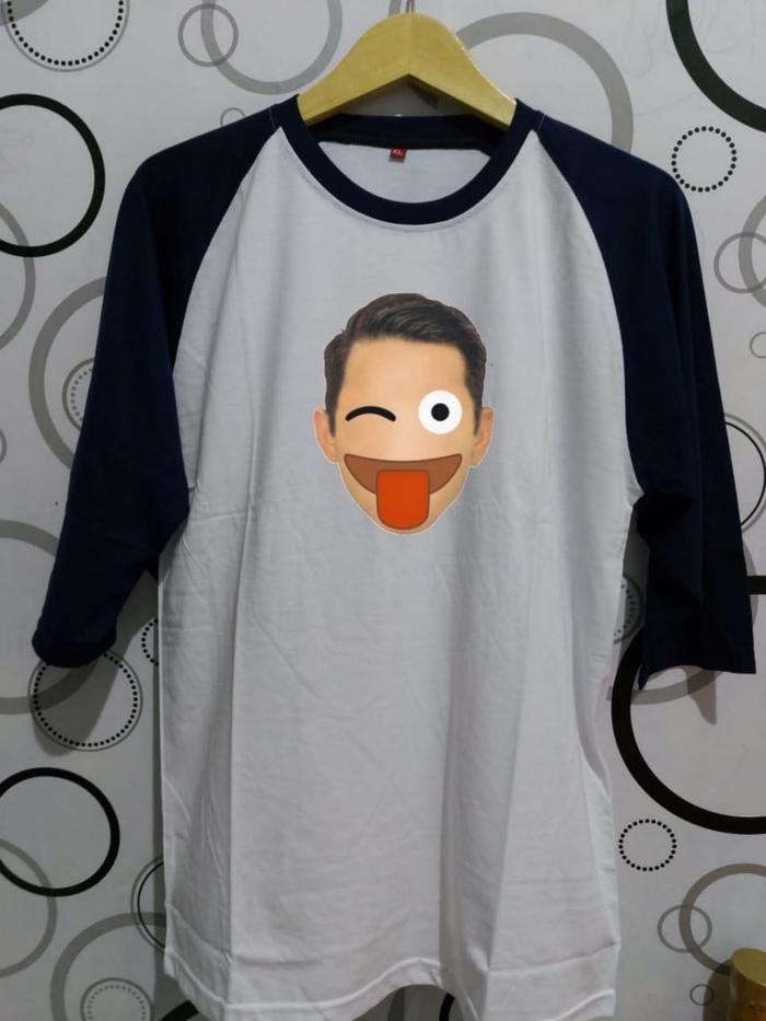 Gambar HMC/ Kaos Pria Raglan Lengan 3/4 Motif Emo/ 02 - Hitam, XL dari HMC fashion undefined Tokopedia