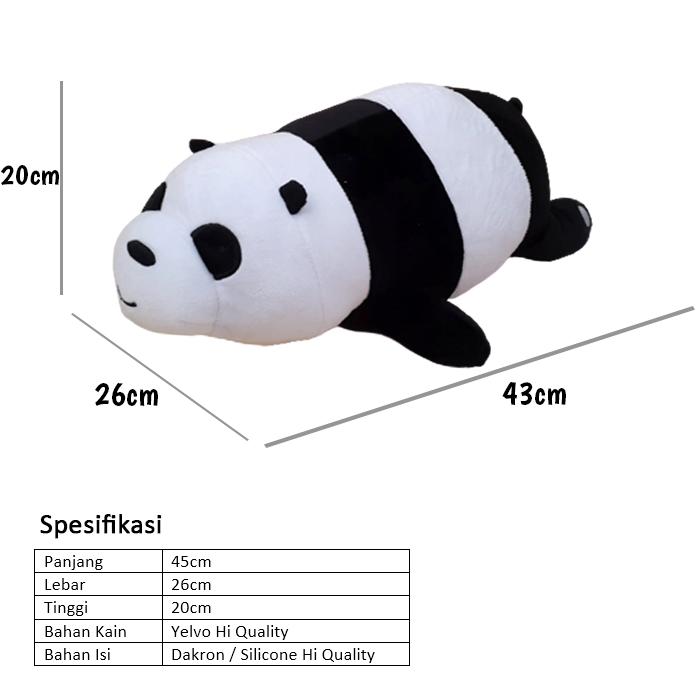 Gambar Boneka We Bare Bears Lying/Berbaring Bear/Panda - Hitam, S dari MyBearOnline undefined Tokopedia
