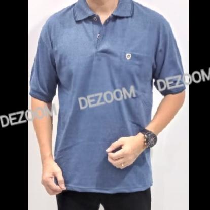 Gambar kaos polos katun - Biru, L dari DE ZOOM undefined Tokopedia