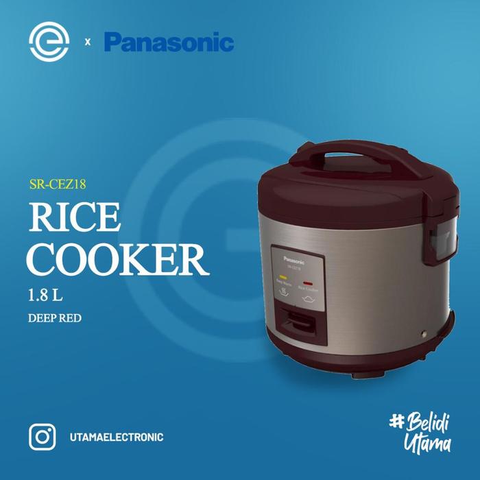Gambar PANASONIC Rice Cooker 1,8 Liter SR-CEZ18 - Deep Red dari Utama Electronic undefined Tokopedia
