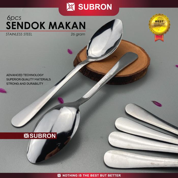 Gambar SUBRON 6pcs/pack Sendok Garpu Makan Stainless 26 gram Alat Makan Set - 6pcs Sendok dari SUBRON KITCHENWARE undefined Tokopedia