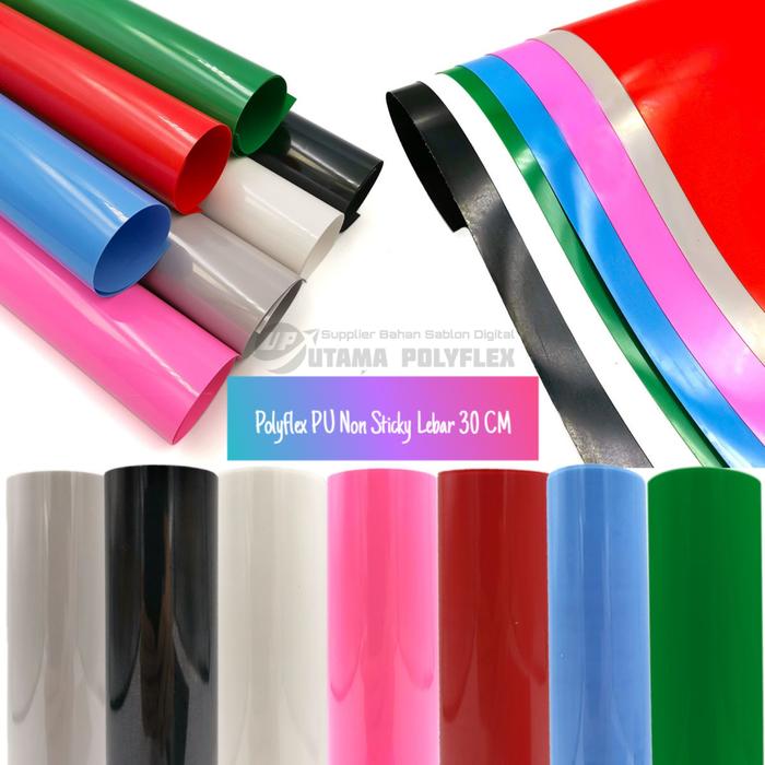 Contoh Polyflex Jual Polyflex PU Lebar 30 cm Non Sticky / Bahan Sablon Poliflex ...