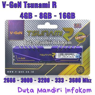 Jual V-GeN Tsunami R DDR4 PC24000 3000Mhz 4GB (1x4GB) Single Ram