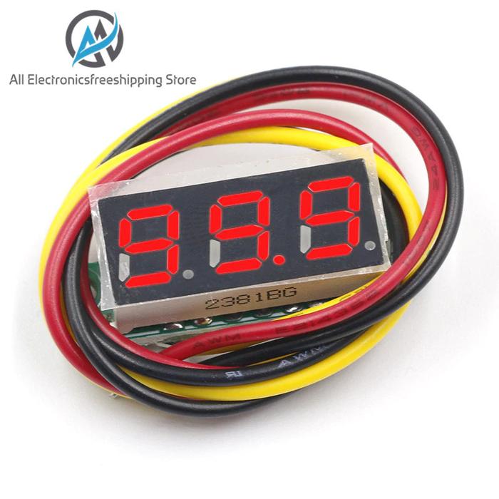 Gambar 0.28 inch DC 0-100V 3-Wire Mini Voltage Meter LED Display - Merah dari Tekno Kreasi Elektronik undefined Tokopedia