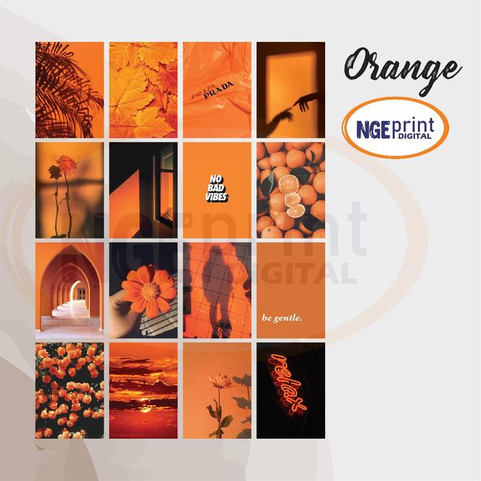 Gambar (16PCS) Poster aesthetic wall collage wall art wall poster aesthetic v - ORANGE, A4 dari NGEprint Digital Indonesia undefined Tokopedia
