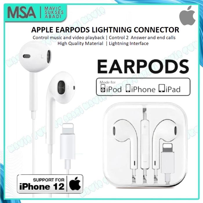 Jual EarPods Apple with Lightning Connector Handsfree Headset Iphone -  Jakarta Barat - MAVIC SUKSES ABADI | Tokopedia