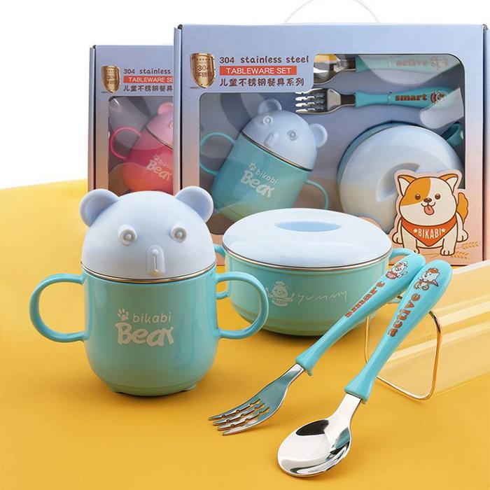 Gambar Baby Feeding Set/tempat makan bayi-Stainless Steel-BH45 dari Bounty Hunter Shop undefined Tokopedia
