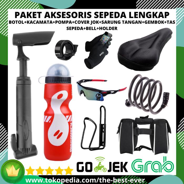 Gambar Paket Aksesoris Sepeda Lengkap Keren - Merah dari Toko Best Ever undefined Tokopedia