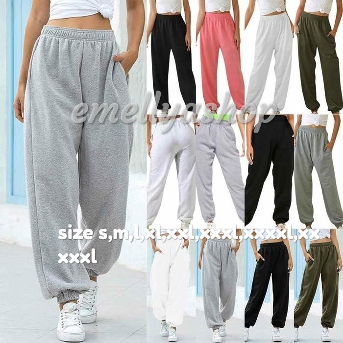Gambar CELANA JOGGER OVERSIZE/SWEATPANTS OUTFIT - Putih, L dari emeliyashop undefined Tokopedia