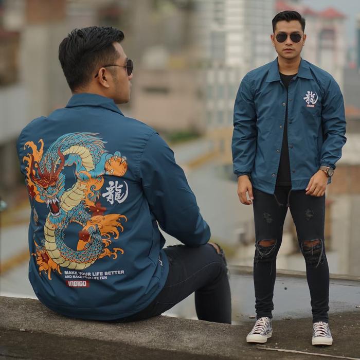 Gambar Jaket parasut pria/jaket parasut erigo dragon/jaket coach parasut - Biru, M dari MorizSupply_id undefined 5 Tokopedia