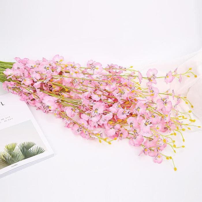 Gambar Bunga Hias Anggrek 1 pc Artificial Orchid Silk Flower For Home Decor - Pink dari Blesstenia undefined Tokopedia