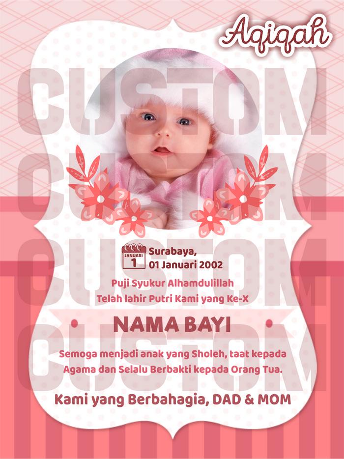 Gambar Kartu Ucapan Bayi Murah Aqiqah 4 bulanan 7 bulananan 10x7,5cm dari thestarshop01 undefined Tokopedia