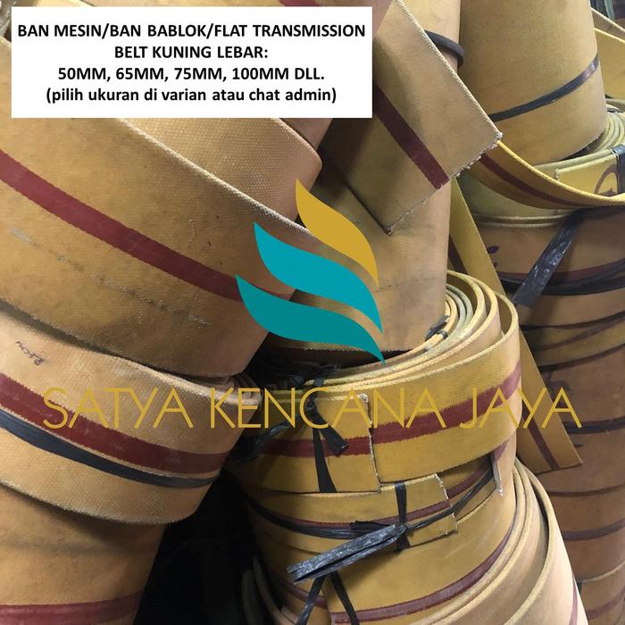 Gambar BAN MESIN/FLAT BELT KUNING CAMEL LEBAR 50MM 65MM 75MM 100MM - 3" x 4 ply dari Satya Kencana Jaya undefined Tokopedia