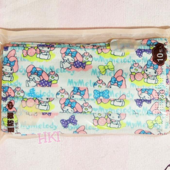 Gambar Masker Kesehatan Hidung Mulut 3 Ply My Melody (Isi 10) - DEWASA - Melody B dari Hello Kitty Indonesia undefined Tokopedia