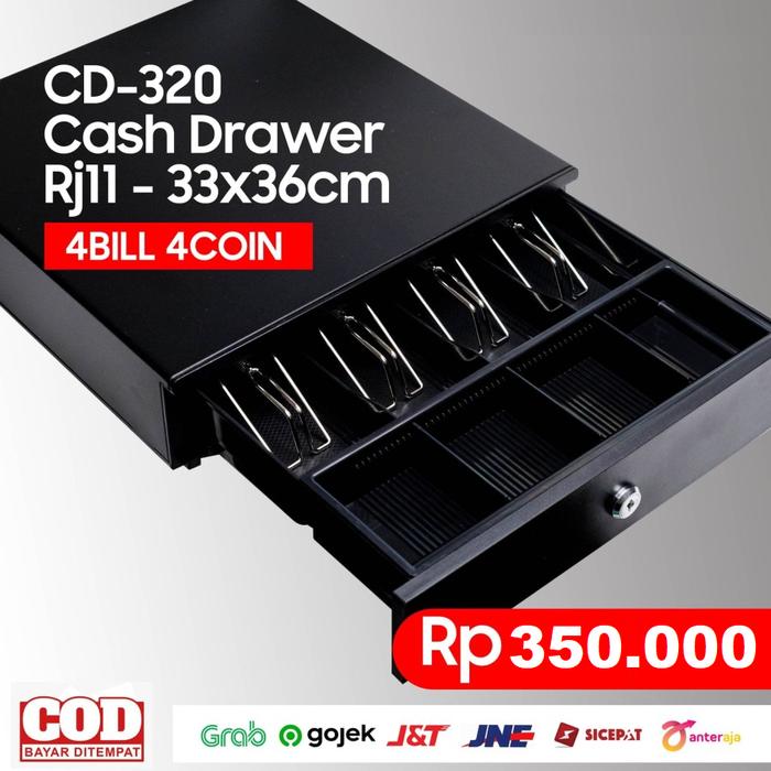 Gambar CASH DRAWER/ LACI KASIR POS [4 SLOT UANG 4 SLOT KOIN] BAHAN METAL AWET dari postech bandung undefined Tokopedia