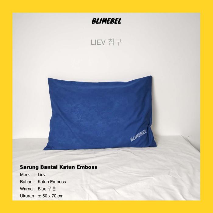 Gambar Sarung Bantal Standard Hotel Seri Korea Liev Bedding Bahan Katun - Biru dari Blimebel undefined Tokopedia