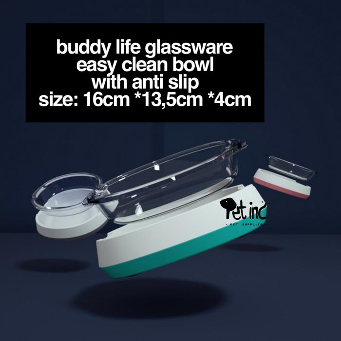 Jual Buddy life glassware easy clean bowl Abu-abu Kota
