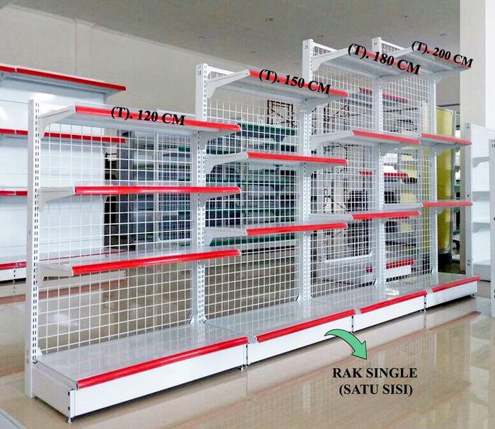 Gambar Rak Minimarket Single Starter Tinggi 180 cm 4 Level . Rak Gondola Toko dari Juragan Rak Indonesia undefined Tokopedia