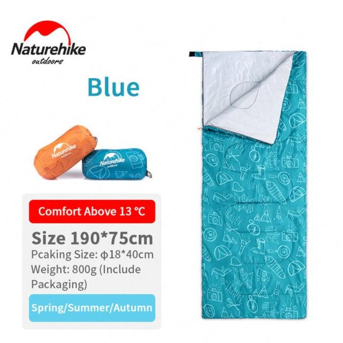 Gambar SLEEPING BAG S150 NATUREHIKE NH19S150-D - Biru Muda, 190*75cm dari MTMASTUFF undefined Tokopedia