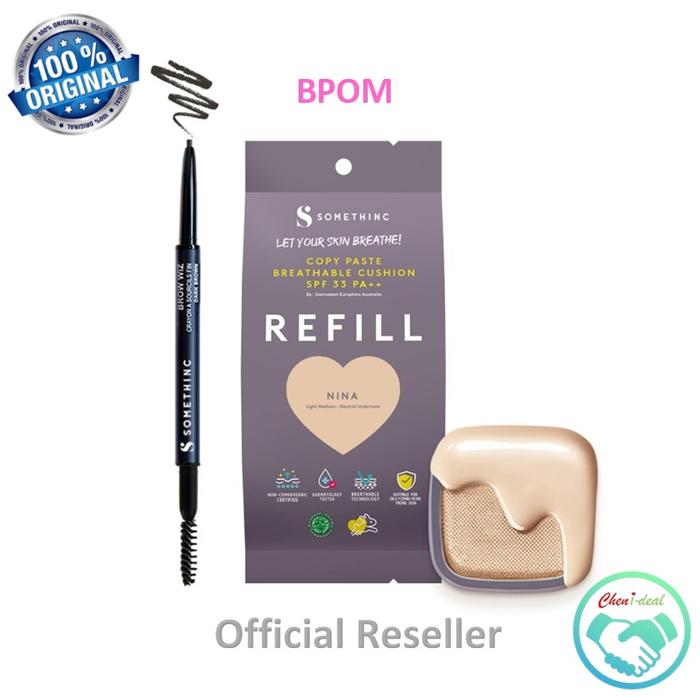 Gambar SOMETHINC Brow Wiz Eyebrow + (REFILL) Mesh Cushion Set - Dark Chocolate, Perle dari Chen i-deal undefined Tokopedia