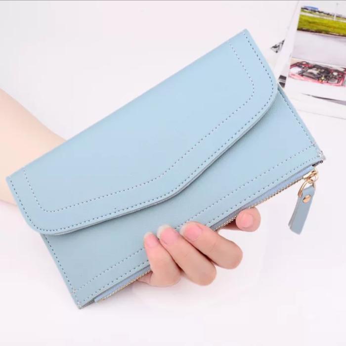 Gambar DOMPET WANITA DOMPETPANJANG WANITA CLUTCH WANITA DOMPET MURAH 081 - Biru Muda dari DBR Premium undefined Tokopedia