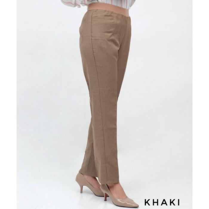 Gambar CELANA KERJA WANITA PINGGANG KARET CELANA KAIN WANITA CELANA KANTOR - KHAKI, L dari by.safina undefined Tokopedia