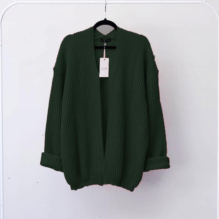 Gambar cardigan rajut wanita /rajut cardigan wanita kekinian - hijau army, all size dari hamdanstore01 undefined Tokopedia