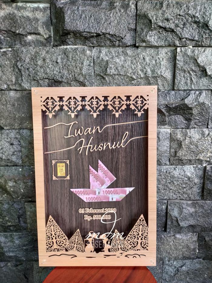 Gambar Mahar Custom Laser Cut / Mahar Akrilik Laser Cutting / Mahar Plywood - 30X45 cm dari MDM Seserahan & Mahar undefined Tokopedia