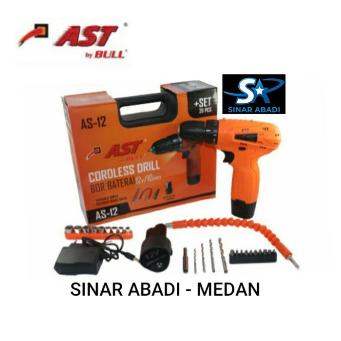Gambar AST AS-12 MESIN BOR BATERAI 12V CORDLESS DRILL 10mm SET 26PCS AST dari VIRGO SEJAHTERA ABADI undefined Tokopedia