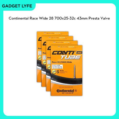 Continental Race 28 Inner Tube 700x25-32C w/ 42mm Presta Valve Stem Continental Race 28 Inner Tube 700x25-32C w/ 42mm Presta Valve Stem