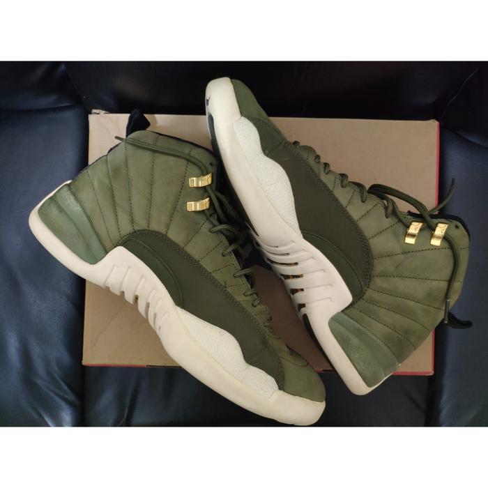 retro 12 olive green