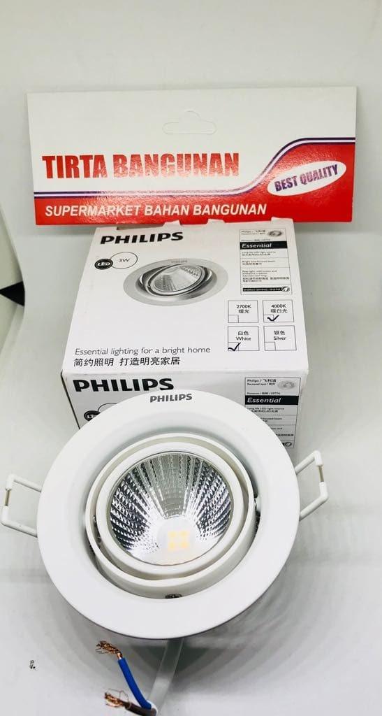Gambar PHILIPS 59774 POMERON 070 3W 2700K / 4000k WH RECCESED LED / DOWNLIGHT - 27K WARM WHITE dari Tirta Bangunan Kota Depok Tokopedia