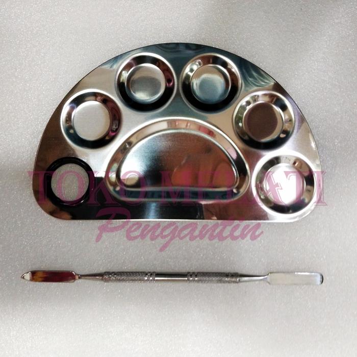Gambar Papan Mixing Palette Make Up Foundation Stainless Spatula Lingkar dari Toko Melati Pengantin undefined Tokopedia