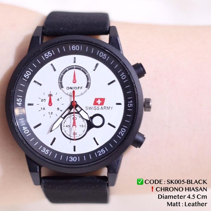 Gambar Jam tangan pria wanita swiss army tali kulit leather grosir ecer murah - Hitam dari LullabyShop_NEW undefined Tokopedia