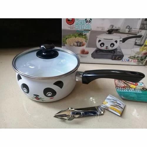 Gambar Maspion Panci Saucepan Hello Panda 18 cm / panci kesehatan enamel dari Artaf Store undefined Tokopedia
