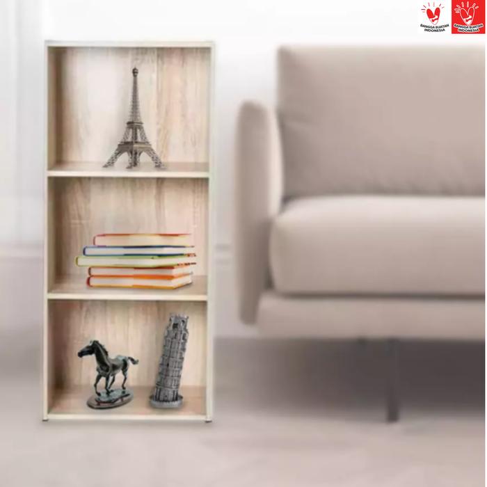 Gambar Rak Serbaguna Minimalis 3 Susun - Rak Buku Serbaguna 3 Susun - CREAM dari PinarakFurniture undefined Tokopedia