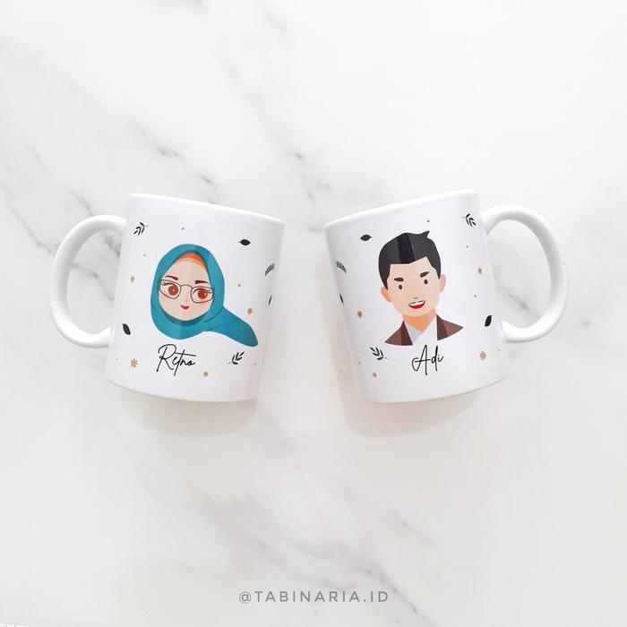 Gambar Kado Nikah | Mug Custom Couple + Box + Pita + Kartu Ucapan - Small Leaf dari Tabinaria_NEW undefined Tokopedia