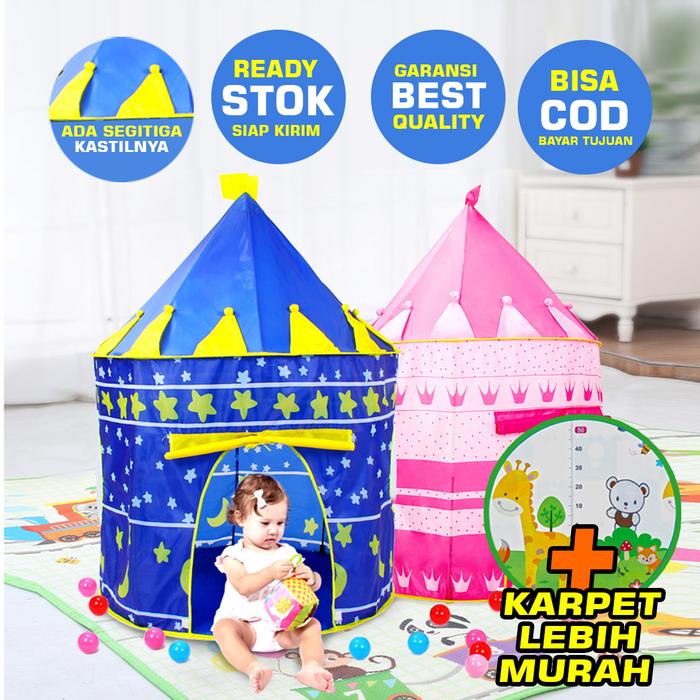 Gambar Tenda Bermain Anak Import Model Kastil Istana AN8109 - Biru dari T.B.E undefined Tokopedia