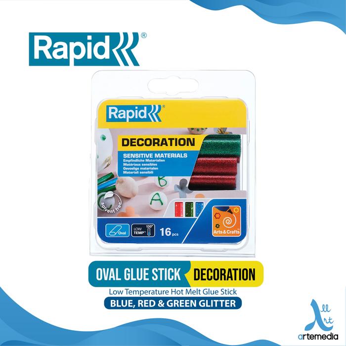 Gambar Rapid Oval Hot Glue Sticks 125g/94mm - RED BLUE GREEN dari Artemedia_NEW undefined Tokopedia