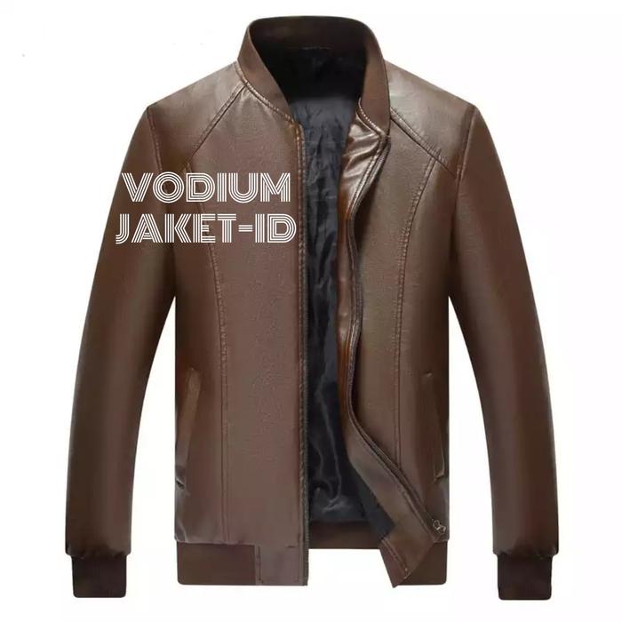 Gambar KENT JAKET BOMBER PILOT KARLIT(SEMI KULIT PREMIUM) BOMB BLACK OLD NEW - Cokelat, S dari Vodium Style undefined Tokopedia
