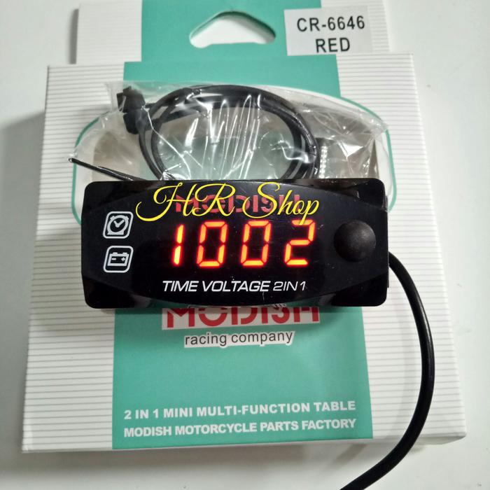 Gambar Voltmeter 2 in 1 Jam Digital Voltmeter Motor Waterproof 12v - Biru dari HR SHOP99_NEW undefined 5 Tokopedia