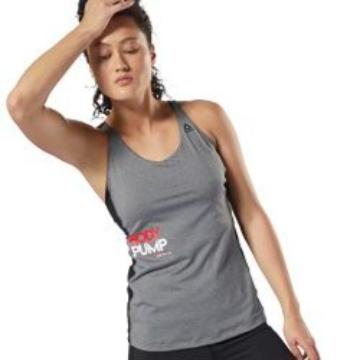 Reebok Lesmills Les Mills Body Pump Women Muscle Tank Grey LM XS